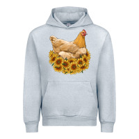 Heather Grey chicken with sunflowers Urban Hoodie - RanaPortraitStore