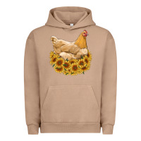 Pigment Burro chicken with sunflowers Urban Hoodie - RanaPortraitStore