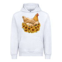 White chicken with sunflowers Urban Hoodie - RanaPortraitStore