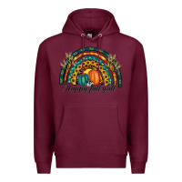 Burgundy happy fall y'all rainbow Premium Hoodie - RanaPortraitStore