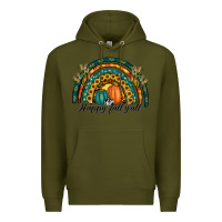 Army Green happy fall y'all rainbow Premium Hoodie - RanaPortraitStore