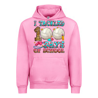 Fuchsia Pink i tackled 100 days of school volleyball Urban Hoodie - Zillion Design Studio