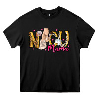 Black Nicu Mama Heavy Core Tee - CowhideDigitalArt