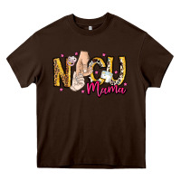 Chocolate Brown Nicu Mama Heavy Core Tee - CowhideDigitalArt