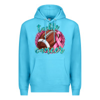 Ocean Blue Tackle Cancer Football Premium Hoodie - texasbilliewilder