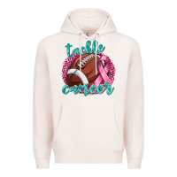 Pale Pink Tackle Cancer Football Premium Hoodie - texasbilliewilder