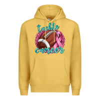 Antique Gold Tackle Cancer Football Premium Hoodie - texasbilliewilder