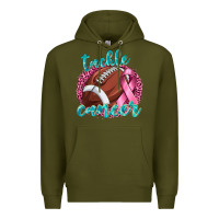 Army Green Tackle Cancer Football Premium Hoodie - texasbilliewilder
