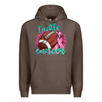 Coffee Tackle Cancer Football Premium Hoodie - texasbilliewilder