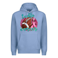 Colony Blue Tackle Cancer Football Premium Hoodie - texasbilliewilder