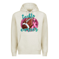 Oatmeal Heather Tackle Cancer Football Premium Hoodie - texasbilliewilder