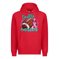 Red Tackle Cancer Football Premium Hoodie - texasbilliewilder