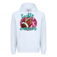 White Tackle Cancer Football Premium Hoodie - texasbilliewilder