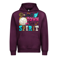 Mauve Wine small town big spirit volleyball Urban Hoodie - Zillion Design Studio