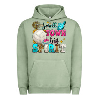 Pigment Oil Green small town big spirit volleyball Urban Hoodie - Zillion Design Studio