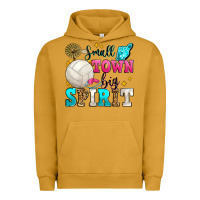 Pigment Peanut Butter small town big spirit volleyball Urban Hoodie - Zillion Design Studio