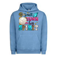 Pigment Pebble Blue small town big spirit volleyball Urban Hoodie - Zillion Design Studio