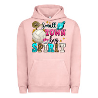 Pigment Salmon small town big spirit volleyball Urban Hoodie - Zillion Design Studio