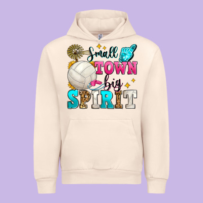 Small Town Big Spirit Volleyball Urban Hoodie Designed By Zillion Design Studio