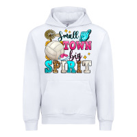 White small town big spirit volleyball Urban Hoodie - Zillion Design Studio