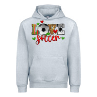 Heather Grey love soccer Urban Hoodie - Zillion Design Studio
