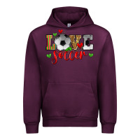 Mauve Wine love soccer Urban Hoodie - Zillion Design Studio
