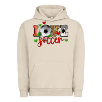 Pigment French Oak love soccer Urban Hoodie - Zillion Design Studio