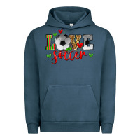 Pigment Midnight Navy love soccer Urban Hoodie - Zillion Design Studio