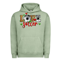 Pigment Oil Green love soccer Urban Hoodie - Zillion Design Studio