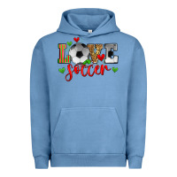Pigment Pebble Blue love soccer Urban Hoodie - Zillion Design Studio