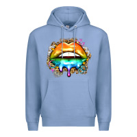 Colony Blue rainbow lips Premium Hoodie - Zillion Design Studio