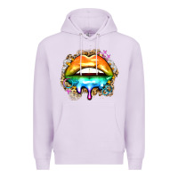 Lilac rainbow lips Premium Hoodie - Zillion Design Studio