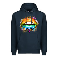 Navy rainbow lips Premium Hoodie - Zillion Design Studio