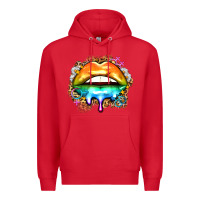 Red rainbow lips Premium Hoodie - Zillion Design Studio