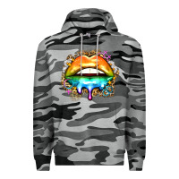 Slate Camo rainbow lips Premium Hoodie - Zillion Design Studio