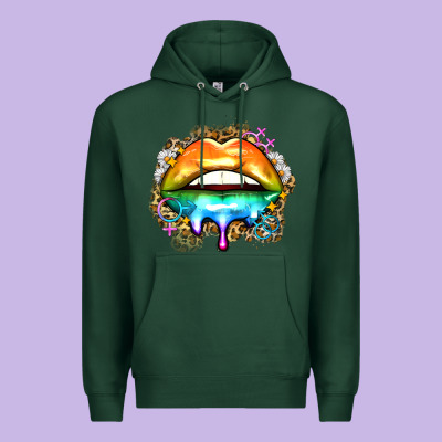 Rainbow Lips Premium Hoodie Designed By Zillion Design Studio