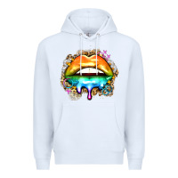 White rainbow lips Premium Hoodie - Zillion Design Studio