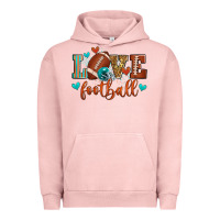 Pigment Salmon love football Urban Hoodie - Zillion Design Studio