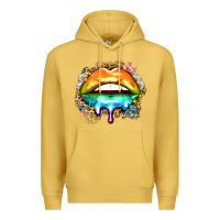 Antique Gold rainbow lips Premium Hoodie - Zillion Design Studio