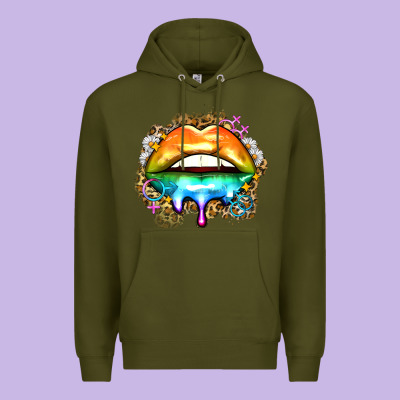 Rainbow Lips Premium Hoodie Designed By Zillion Design Studio