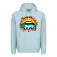 Blue Mist rainbow lips Premium Hoodie - Zillion Design Studio