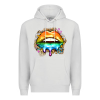 Dove Grey rainbow lips Premium Hoodie - Zillion Design Studio