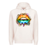 Pale Pink rainbow lips Premium Hoodie - Zillion Design Studio