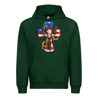 Forest Green american flag cross cow skull sunflowers Urban Hoodie - RanaPortraitStore