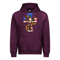 Mauve Wine american flag cross cow skull sunflowers Urban Hoodie - RanaPortraitStore