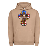 Pigment Burro american flag cross cow skull sunflowers Urban Hoodie - RanaPortraitStore