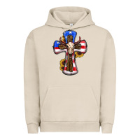 Pigment French Oak american flag cross cow skull sunflowers Urban Hoodie - RanaPortraitStore