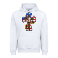 White american flag cross cow skull sunflowers Urban Hoodie - RanaPortraitStore