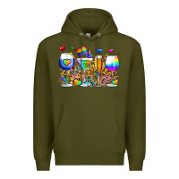 Army Green pride wine cups Premium Hoodie - Zillion Design Studio