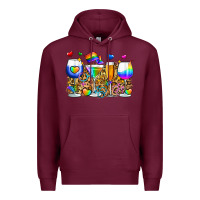 Burgundy pride wine cups Premium Hoodie - Zillion Design Studio